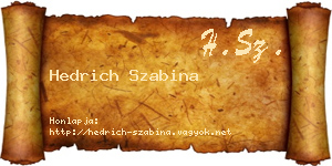 Hedrich Szabina névjegykártya